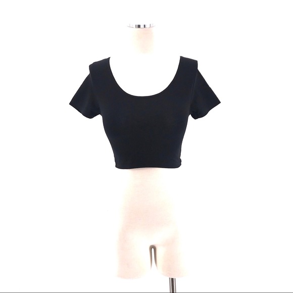 TOPSHOP Black Crop Top T-Shirt - Picture 4 of 6